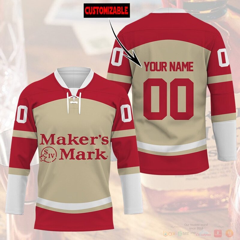 BEST Maker's Mark Custom name and number Hockey Jersey 2