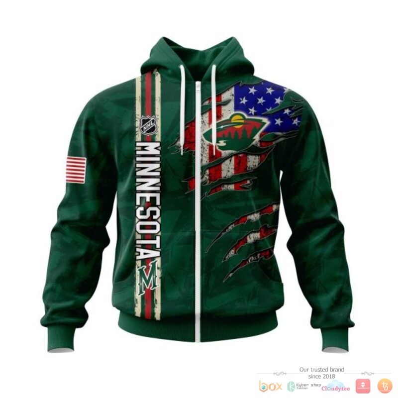 Alternative view of HOT NHL Minnesota Wild With American Flag Personalized shirt, hoodie