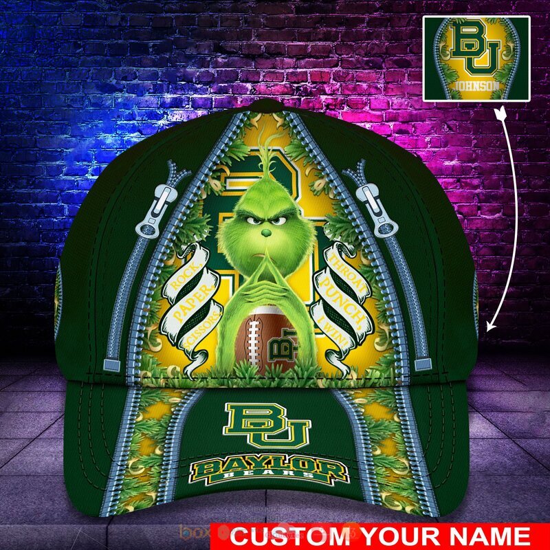 HOT Personalized Baylor Bears Rock Paper Scissors The Grinch NCAA Cap 11