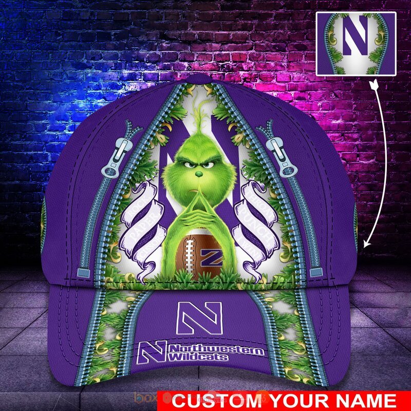 HOT Personalized Northwestern Wildcats Rock Paper Scissors The Grinch NCAA Cap 9
