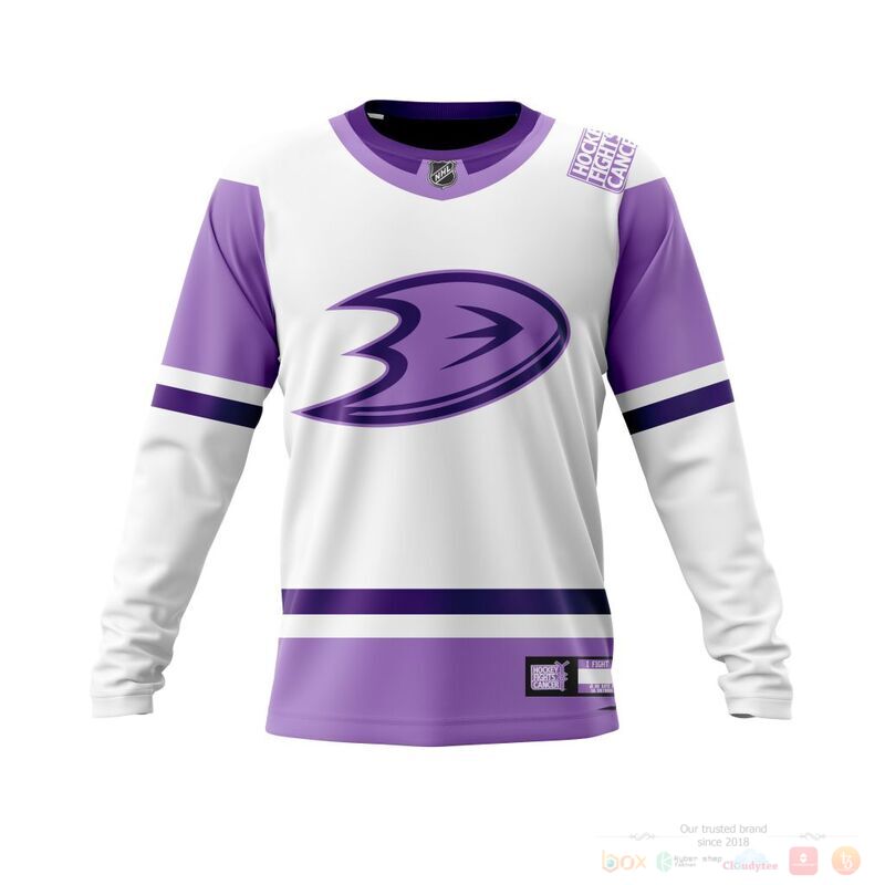 HOT NHL Anaheim Ducks Fights Cancer custom name and number shirt, hoodie 12