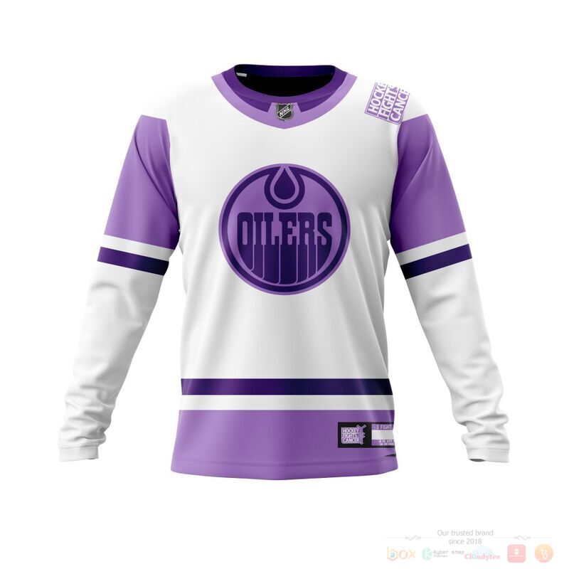 HOT NHL Edmonton Oilers Fights Cancer custom name and number shirt, hoodie 12