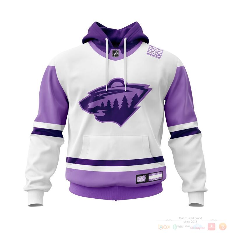 HOT NHL Minnesota Wild Fights Cancer custom name and number shirt, hoodie 16