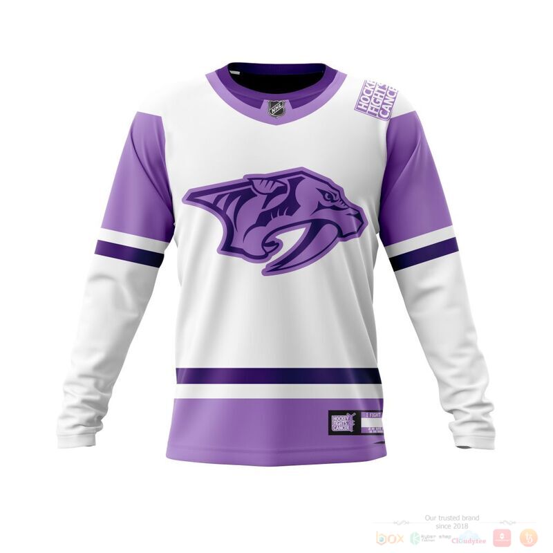 HOT NHL Nashville Predators Fights Cancer custom name and number shirt, hoodie 12