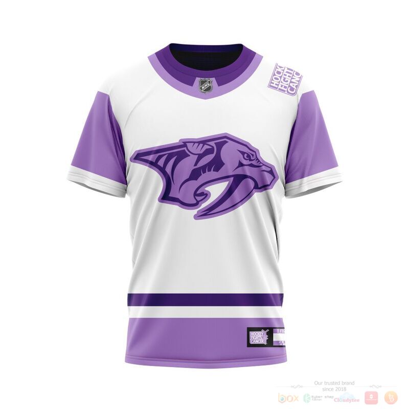 HOT NHL Nashville Predators Fights Cancer custom name and number shirt, hoodie 14
