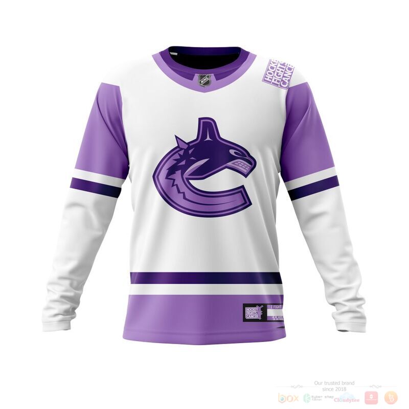 HOT NHL Vancouver Canucks Fights Cancer custom name and number shirt, hoodie 5