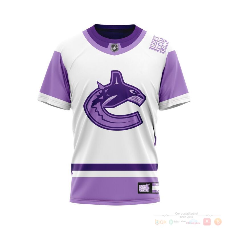 HOT NHL Vancouver Canucks Fights Cancer custom name and number shirt, hoodie 7