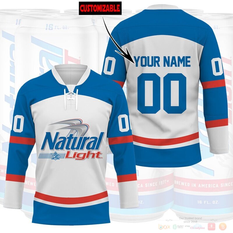 BEST Natural Light Custom name and number Hockey Jersey 3