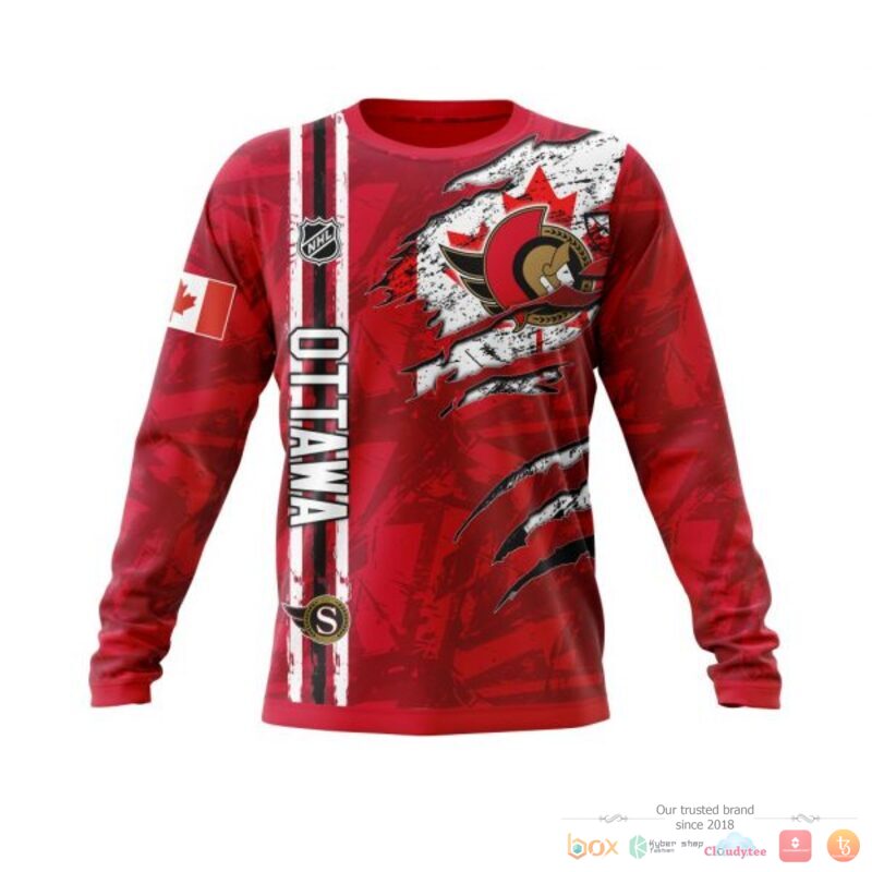 HOT NHL Ottawa Senators With Canada Flag Personalized shirt, hoodie 4 HOT NHL Ottawa Senators With Canada Flag Personalized shirt, hoodie - Image 4