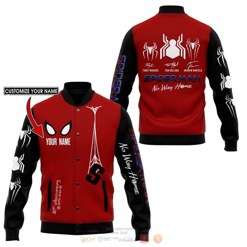 HOT Spider Man No way home custom name and number baseball jacket 2