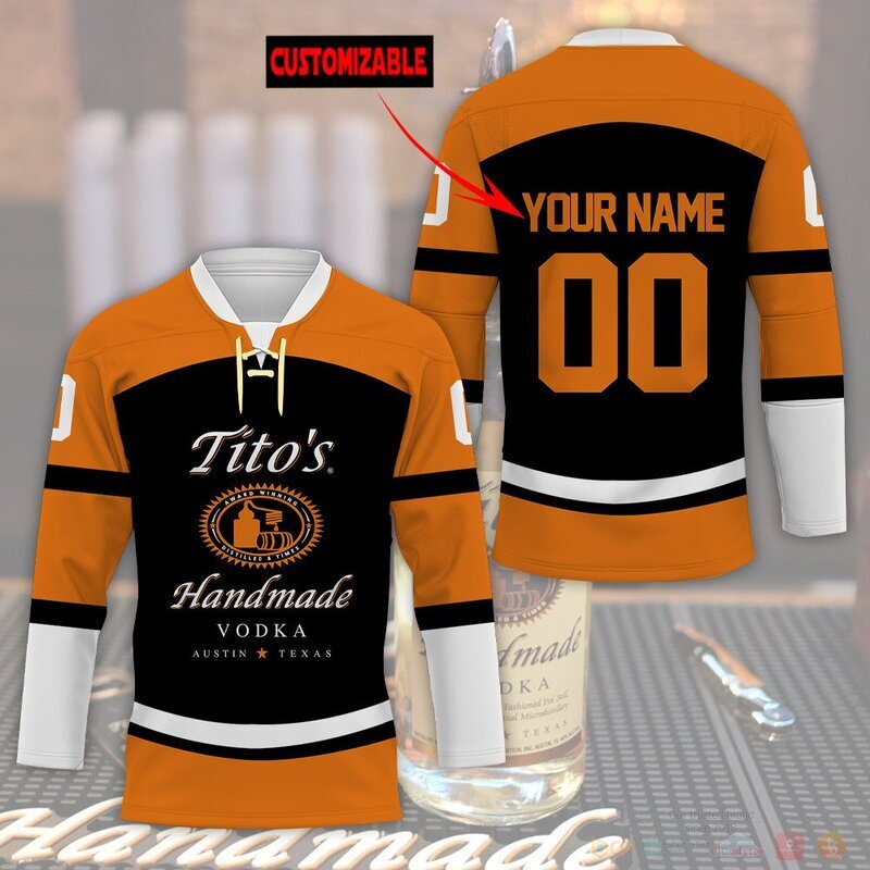 BEST Tito's Handmade Vodka Custom name and number Hockey Jersey 3