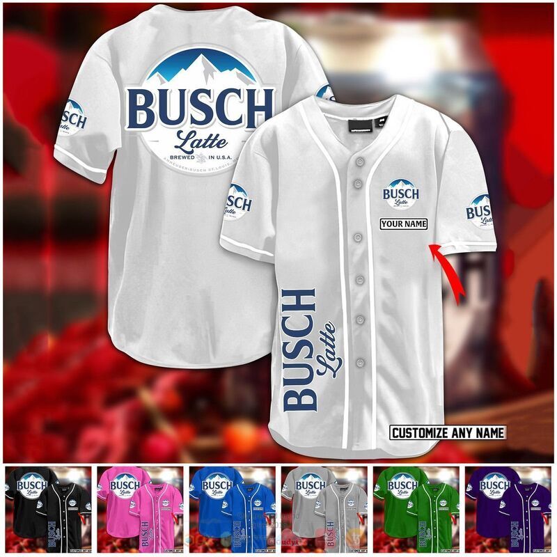 HOT Busch latte beer custom name baseball jersey 17