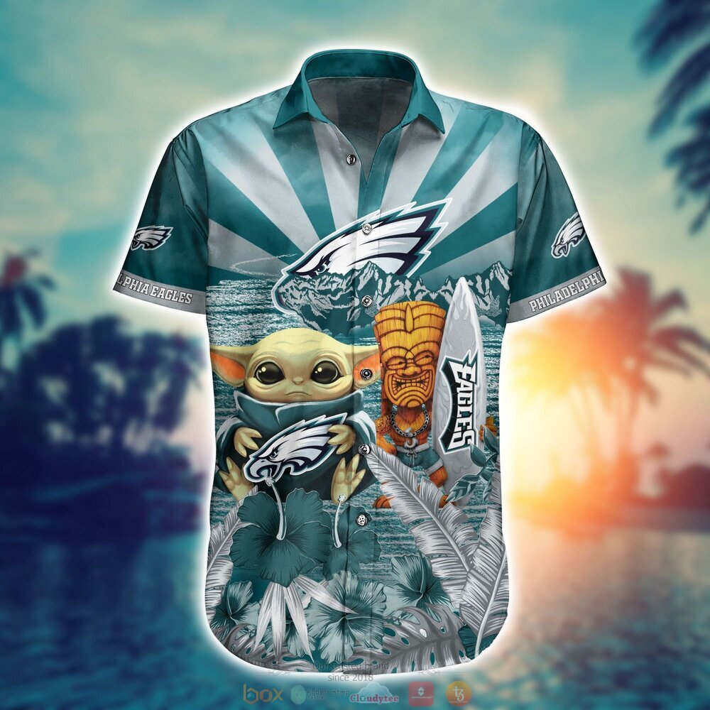BEST Baby Yoda Philadelphia Eagles NFL Hawaiian Shirt, Shorts 2