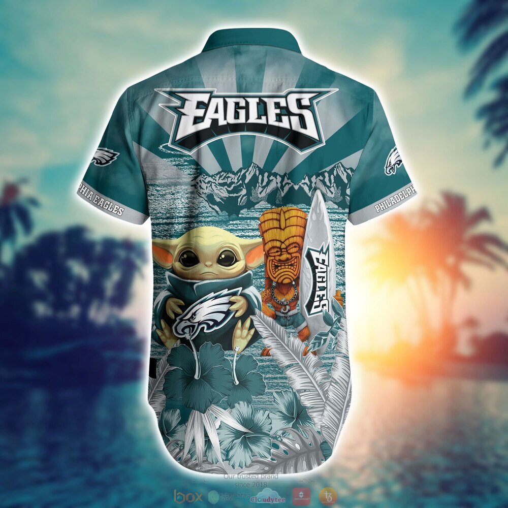 BEST Baby Yoda Philadelphia Eagles NFL Hawaiian Shirt, Shorts 3