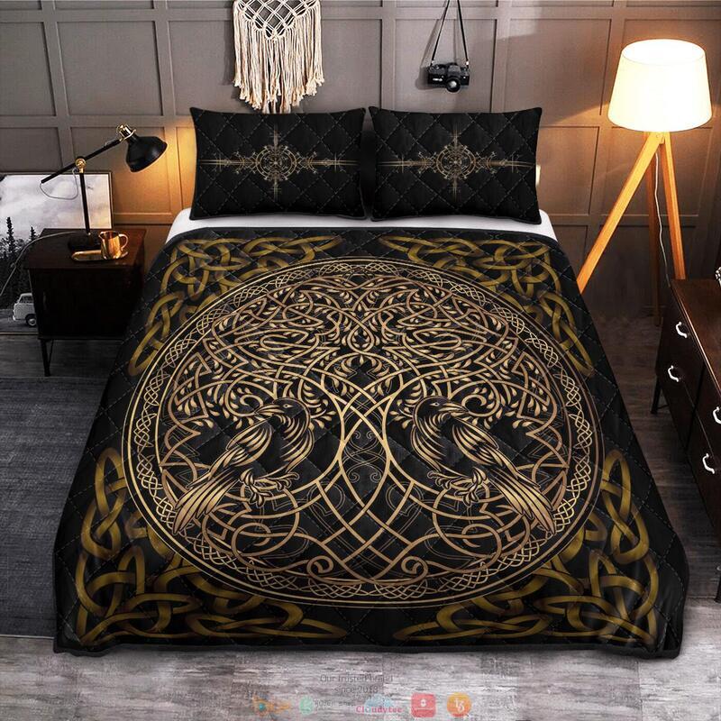 BEST Raven Yggdrasil Viking Full print 3d Quilt Bedding Set 10