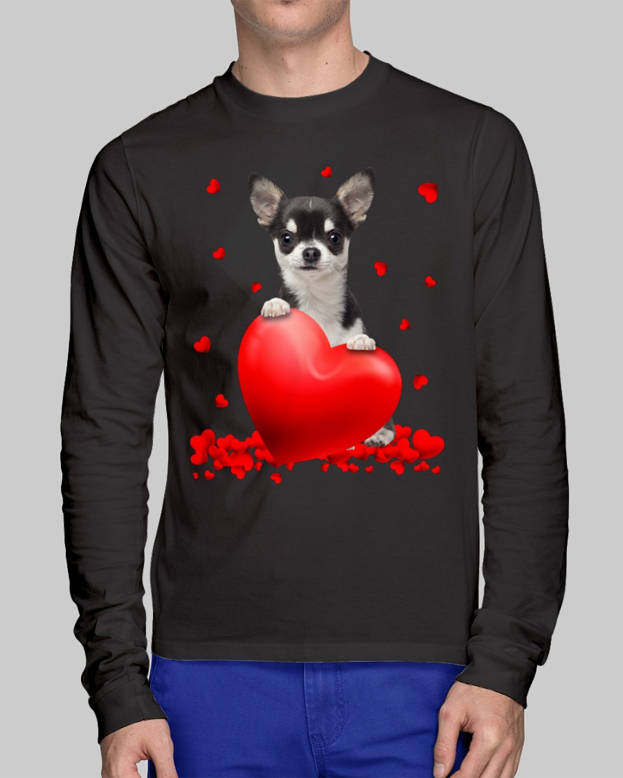NEW Black Chihuahua Valentine Hearts shirt, hoodie 23