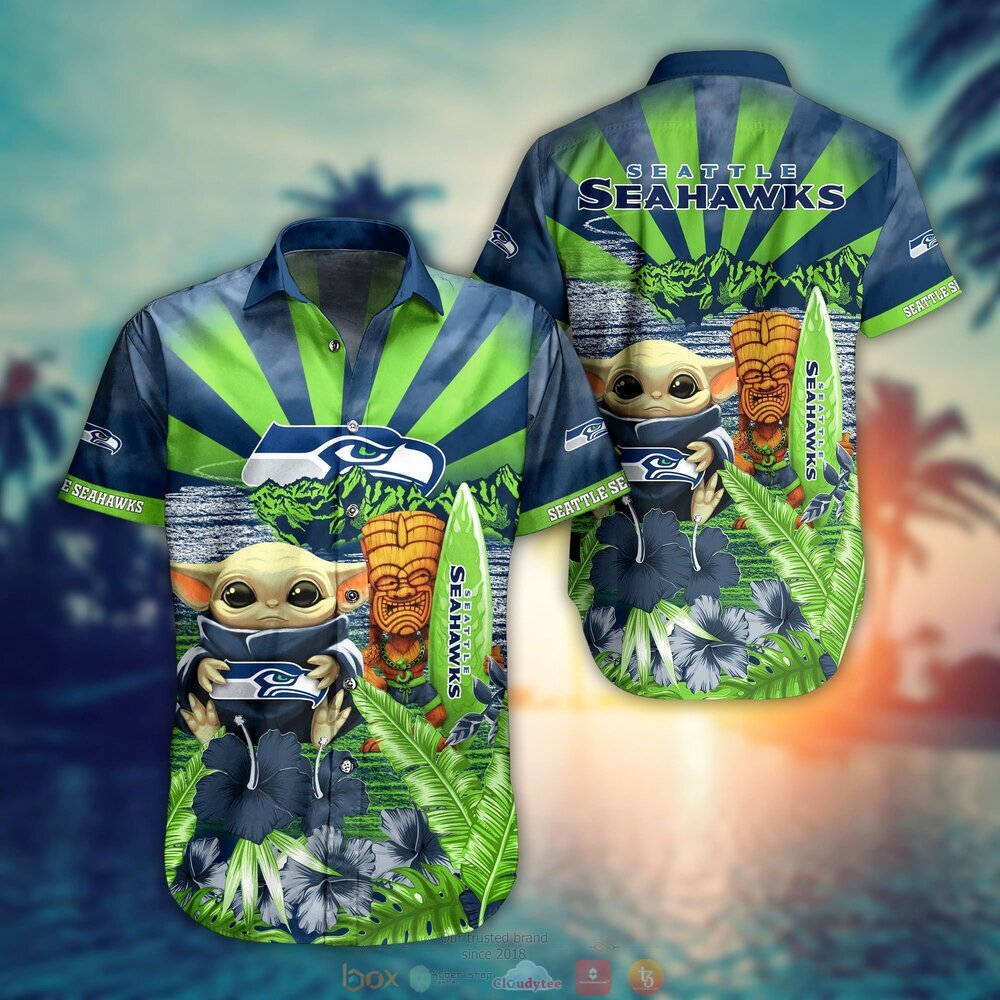 BEST Baby Yoda Seattle Seahawks NFL Hawaiian Shirt, Shorts 1