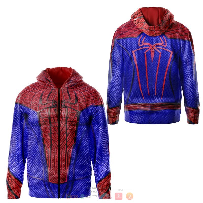 HOT Marvel Spider Man blue 3d hoodie and shirt 4 HOT Marvel Spider Man blue 3d hoodie and shirt - Image 4