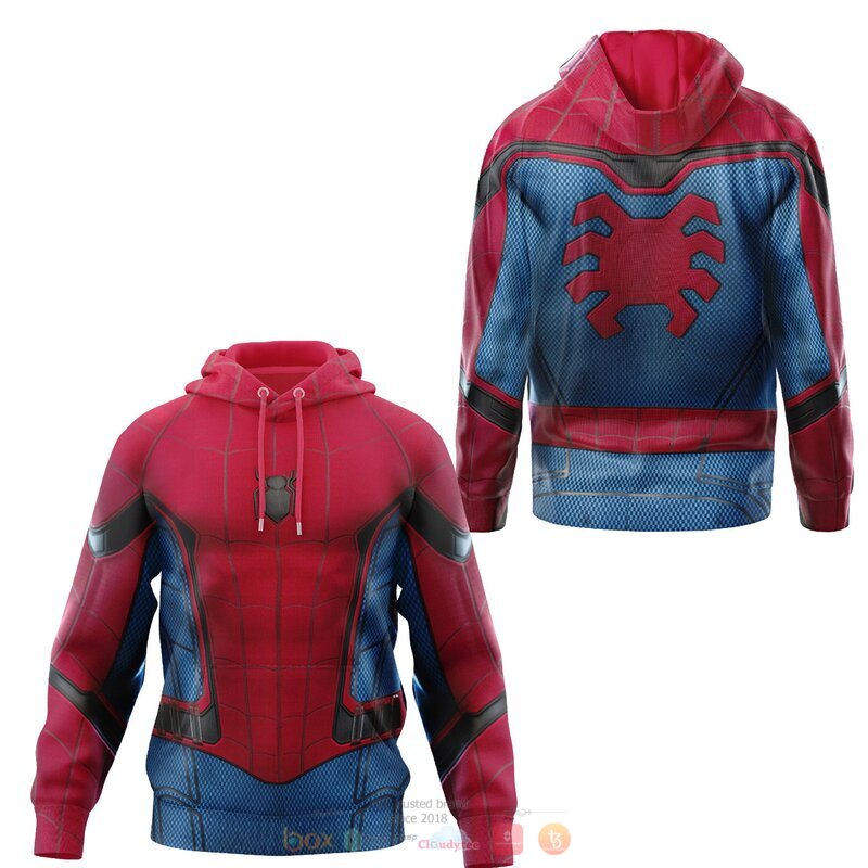 HOT Marvel Spider Man blue red 3d hoodie and shirt 8