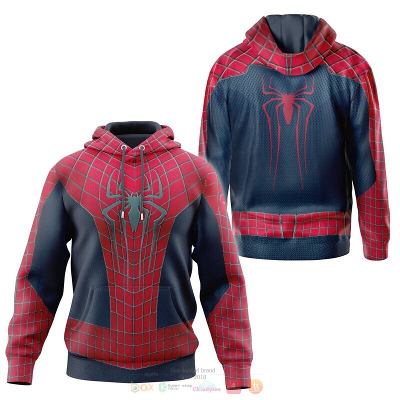 HOT Marvel Spider Man red navy 3d hoodie and shirt 8