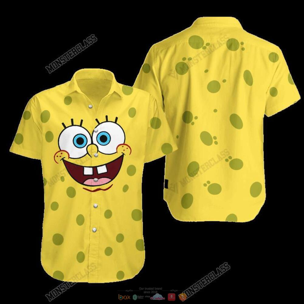 Spongebob Yellow Green Hawaiian Shirt, Shorts 5