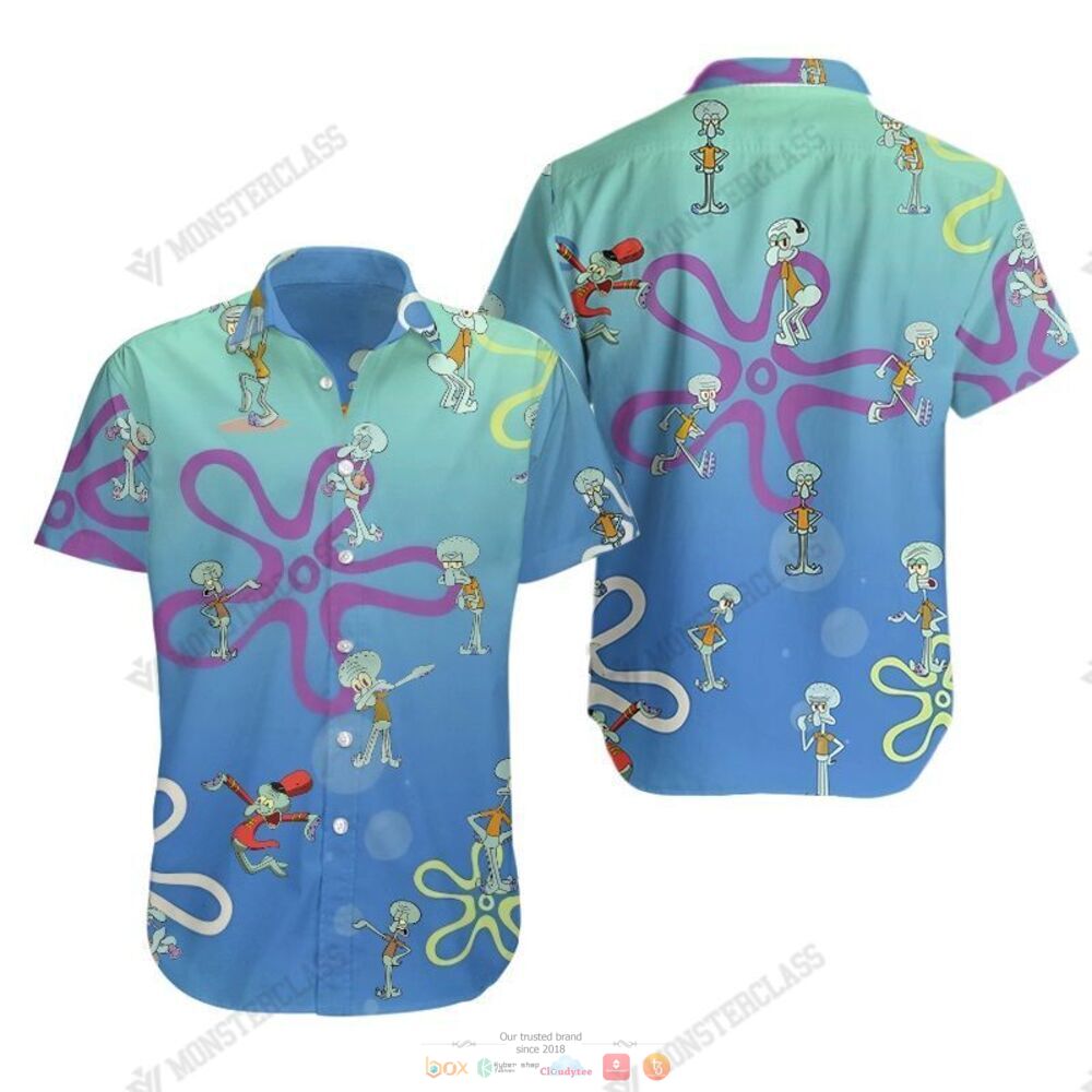 Squidward Tentacles Hawaiian Shirt, Shorts 4
