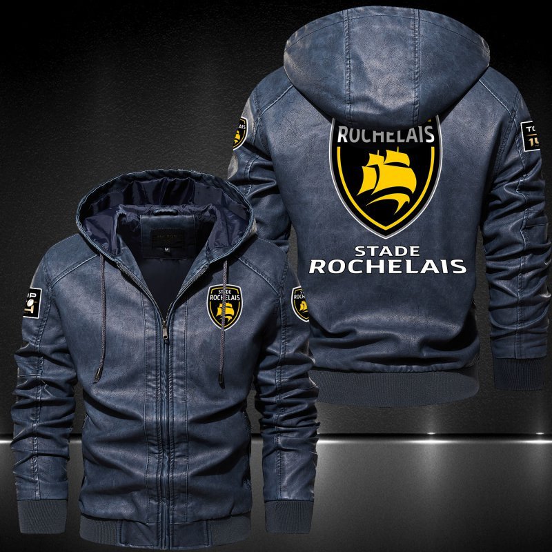 HOT Stade Rochelais Club leather hat jacket 23