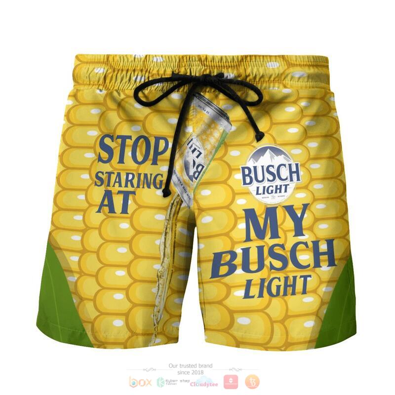 BEST Beer Stop Staring At My Busch Light Corn Hawaiian short 15