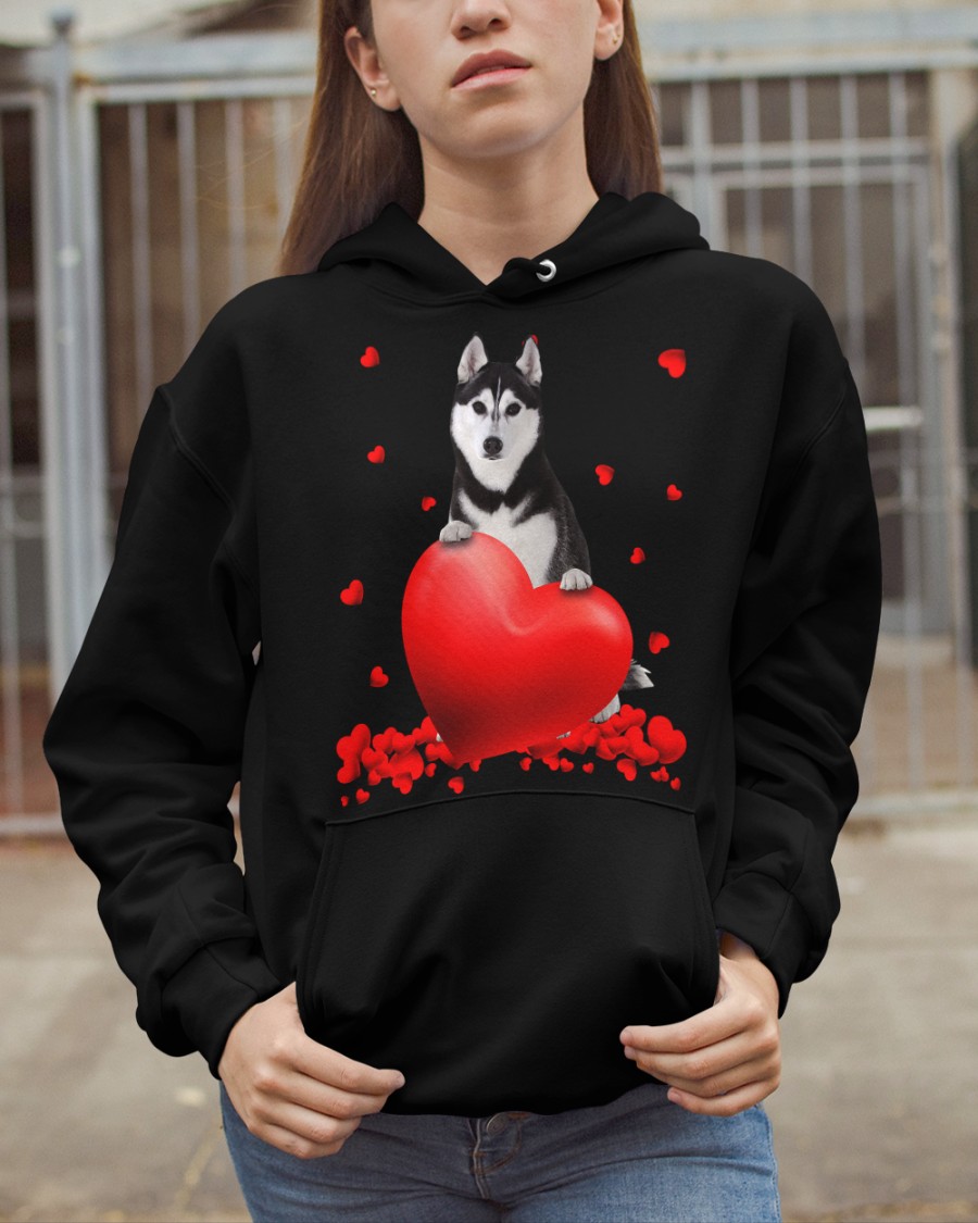 NEW Black Husky Valentine Hearts shirt, hoodie 24