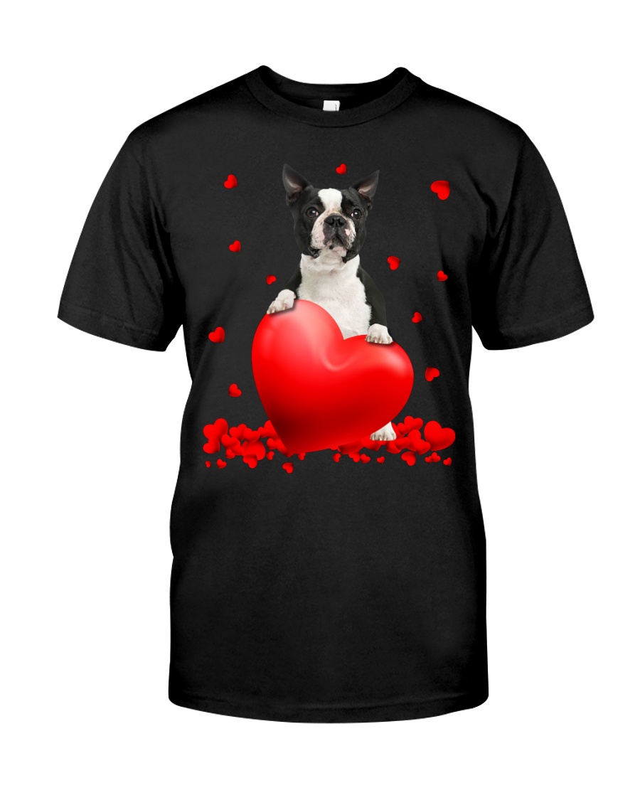 NEW Black Boston Terrier Valentine Hearts shirt, hoodie 24