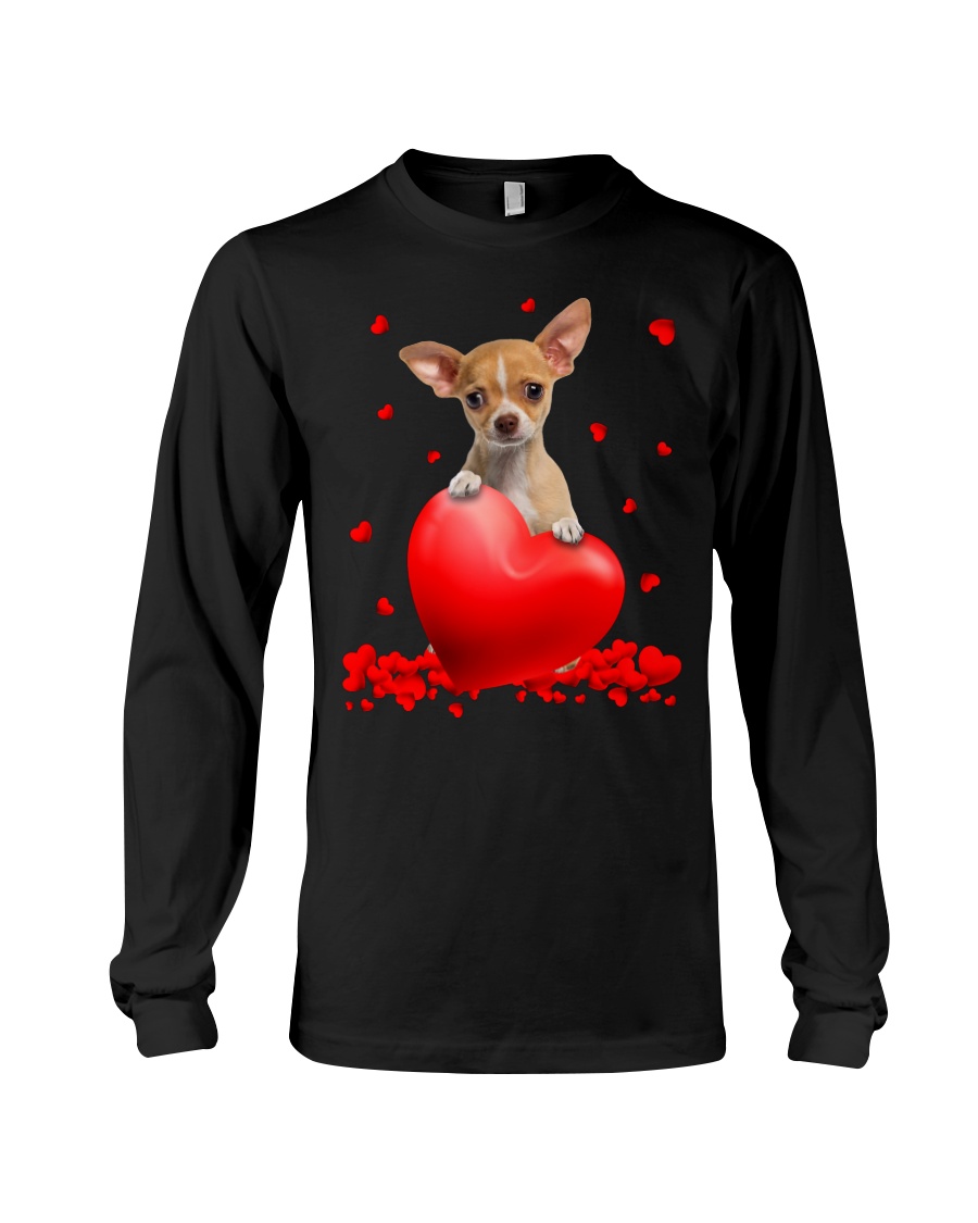 Tan Chihuahua Valentine Hearts shirt, hoodie 3