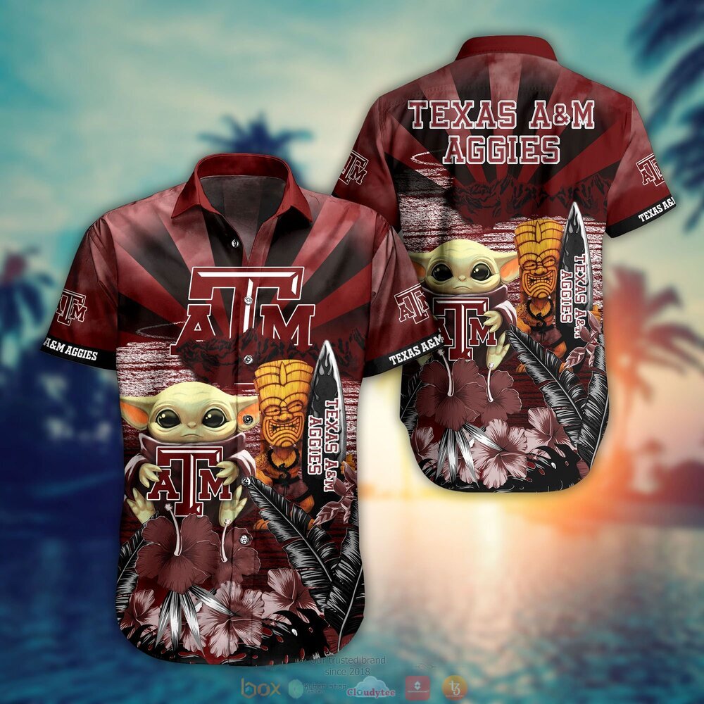 BEST Baby Yoda Texas A&M Aggies NCAA Hawaiian Shirt, Shorts 1