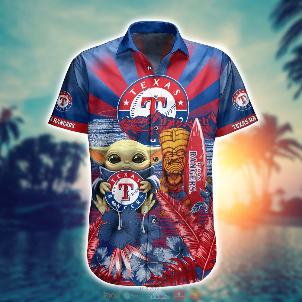 BEST Baby Yoda Texas Rangers MLB Hawaiian Shirt, Shorts 2