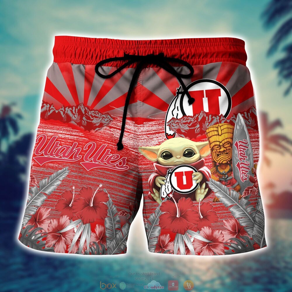 BEST Baby Yoda Utah Utes NCAA Hawaiian Shirt, Shorts 4