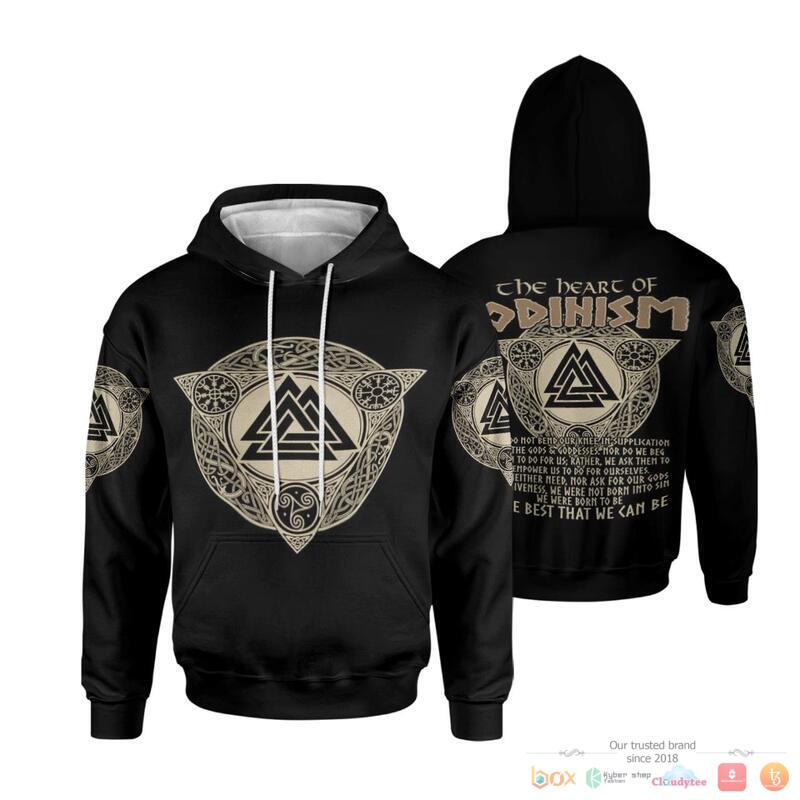 HOT The Heart of ODINISM Viking over printed hoodie 7