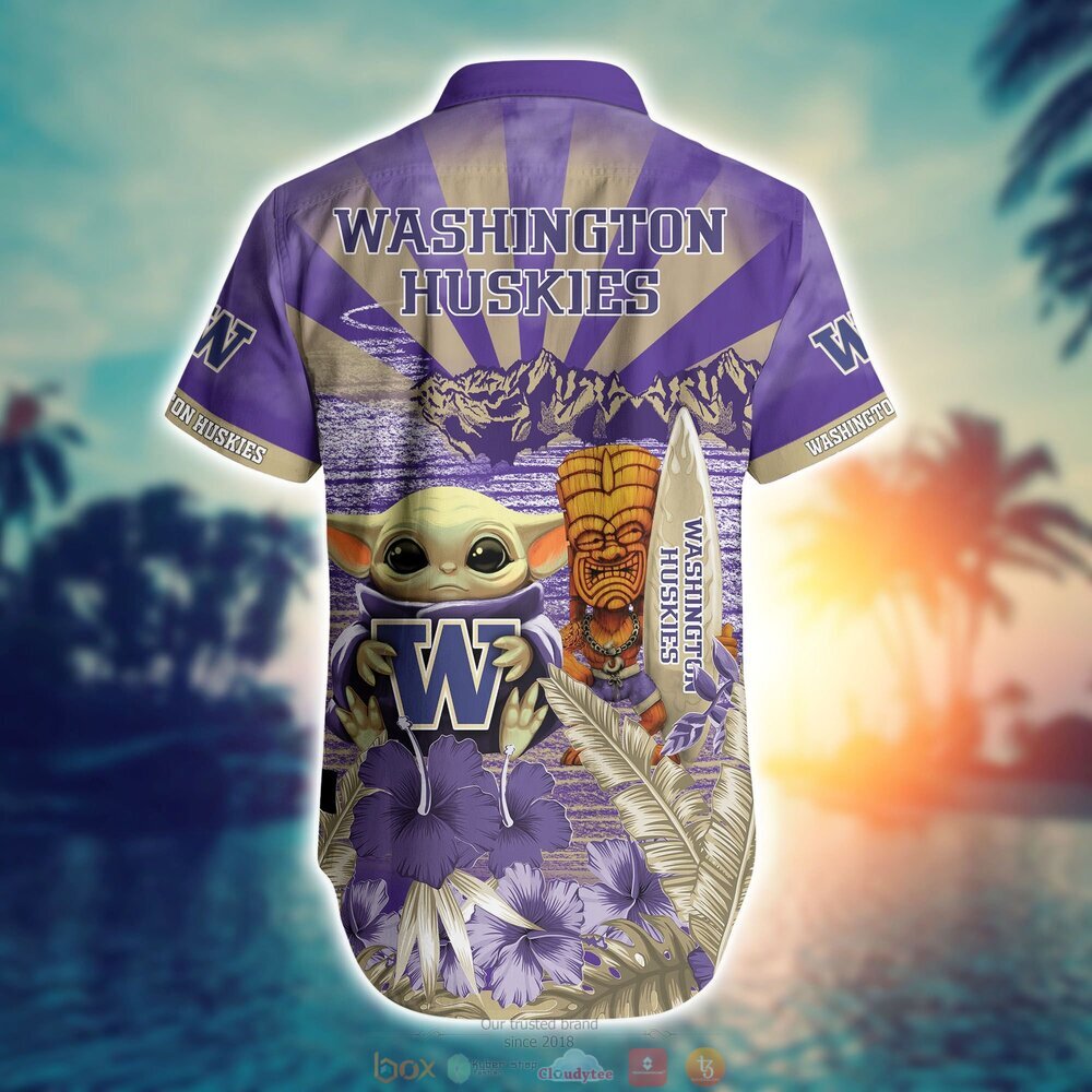 BEST Baby Yoda Washington Huskies NCAA Hawaiian Shirt, Shorts 16