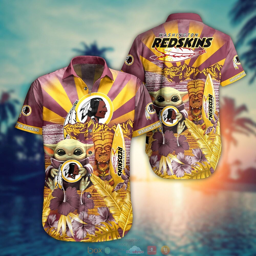 BEST Baby Yoda Washington Redskins NFL Hawaiian Shirt, Shorts 1