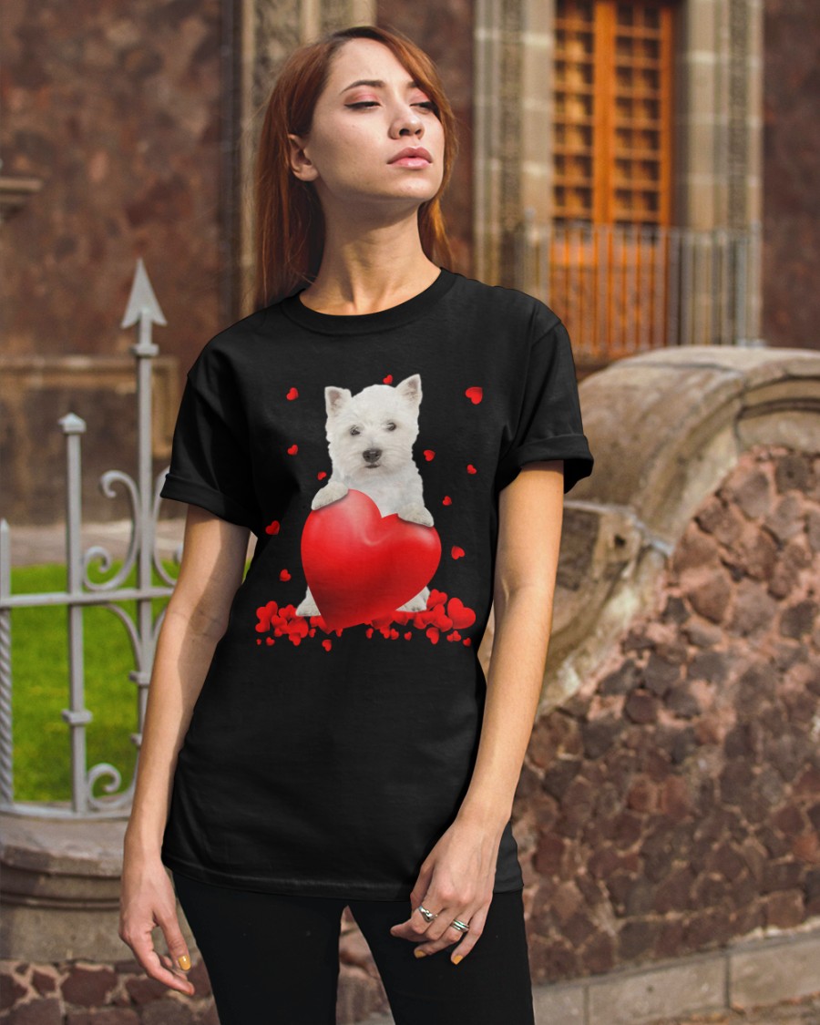 West Highland White Terrier Valentine Hearts shirt, hoodie 9