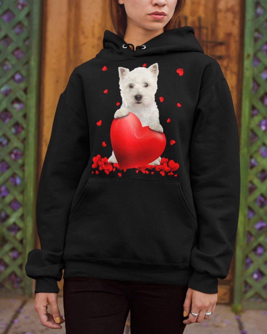 West Highland White Terrier Valentine Hearts shirt, hoodie 6