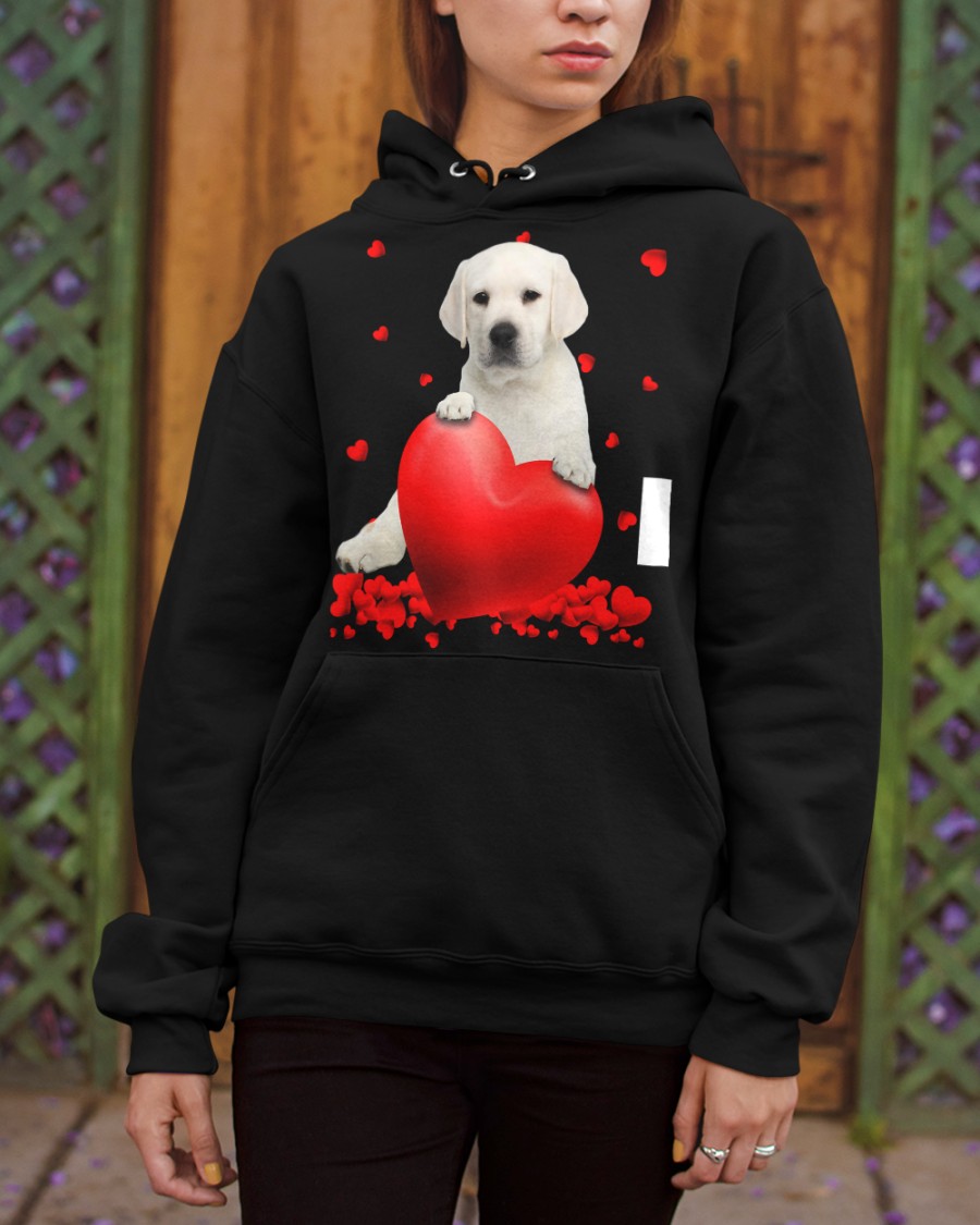 White Labrador Valentine Hearts shirt, hoodie 6