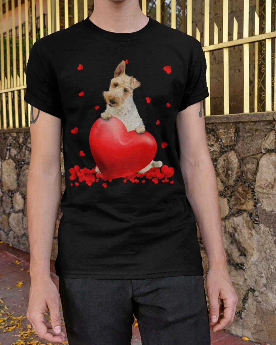 NEW White Wire Fox Terrier Valentine Hearts shirt, hoodie 19