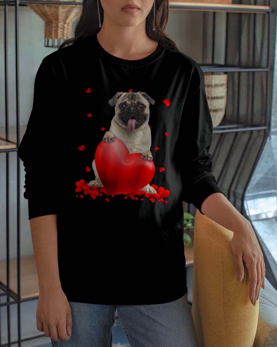 NEW Fawn Pug Valentine Hearts shirt, hoodie 26