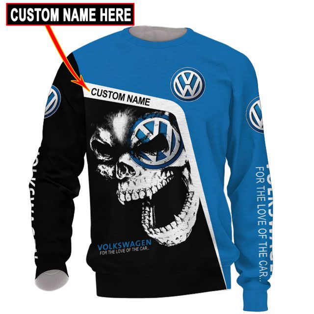 TOP Volkswagen Skull D7 Full Printing Custom Name All Over Print 3D Hoodie, Shirt 4