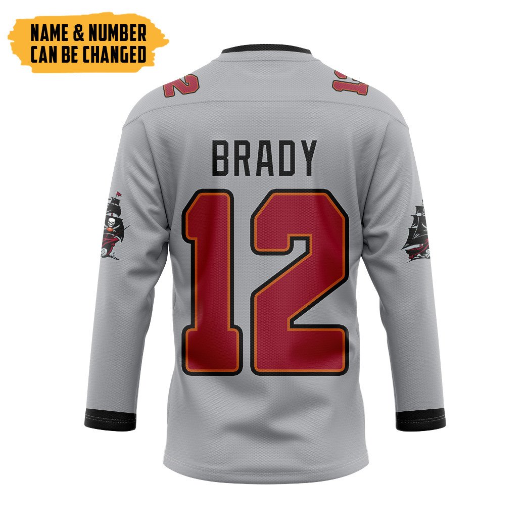TOP NFL Tampa Bay Grey Personalized Custom Jersey Hockey Shirt 4