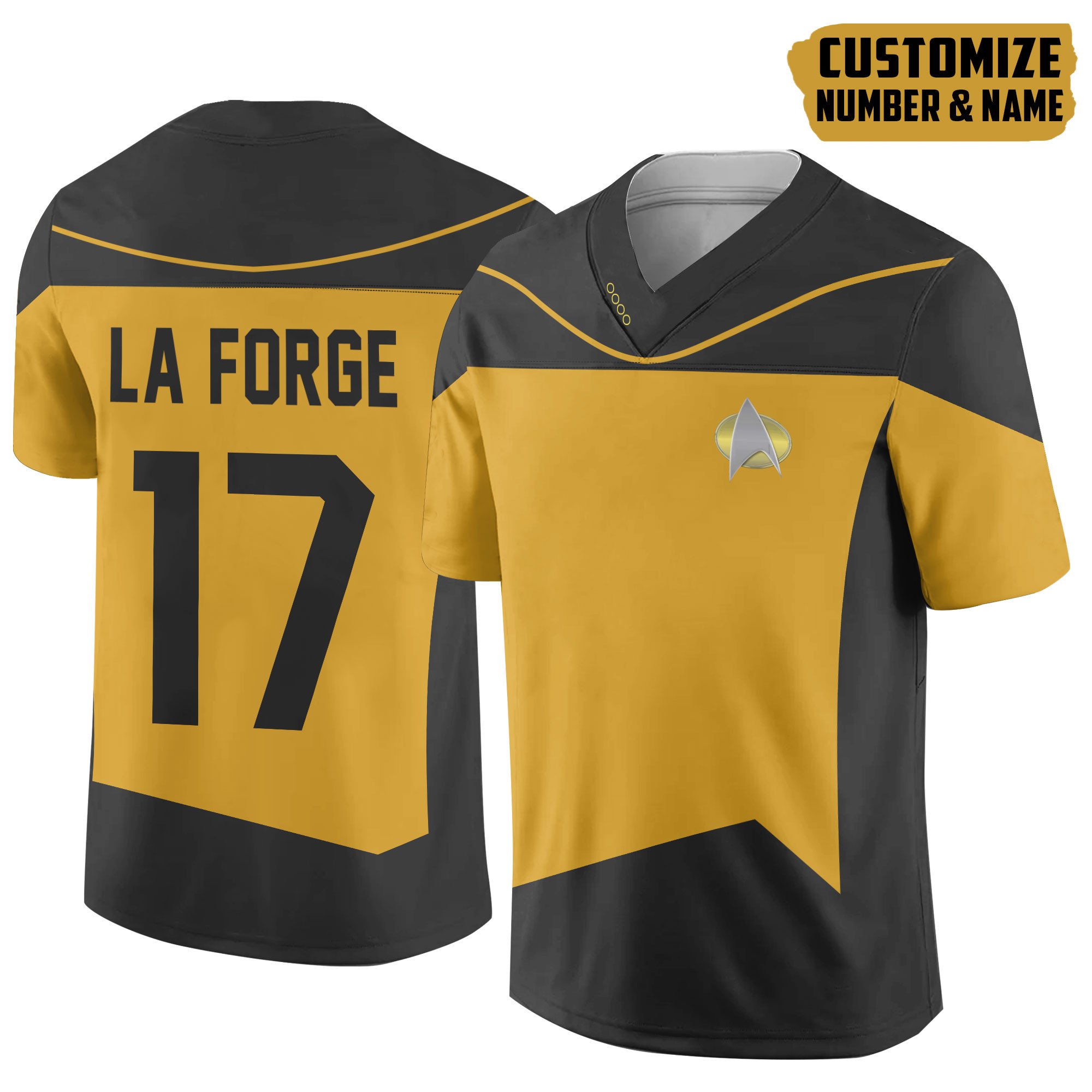 TOP S.T The Next Generation Yellow Version Personalized Custom Football All Over Print Jersey 3