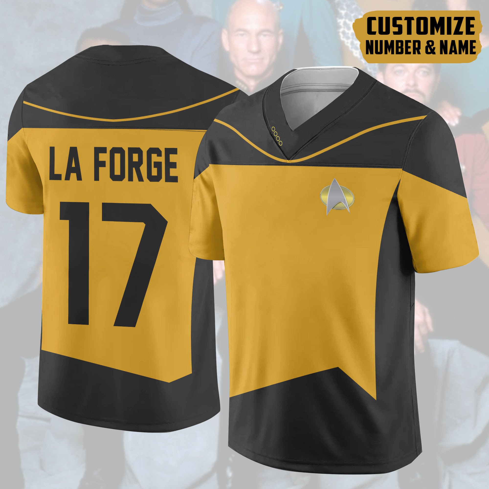 TOP S.T The Next Generation Yellow Version Personalized Custom Football All Over Print Jersey 4