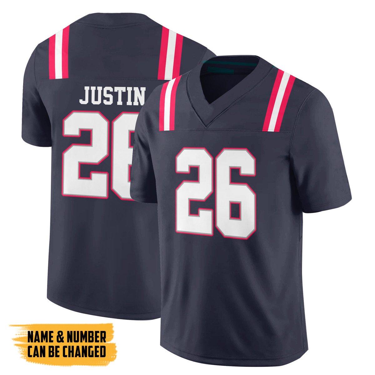 TOP New Eng Patriot Personalized Custom Football All Over Print Jersey 3