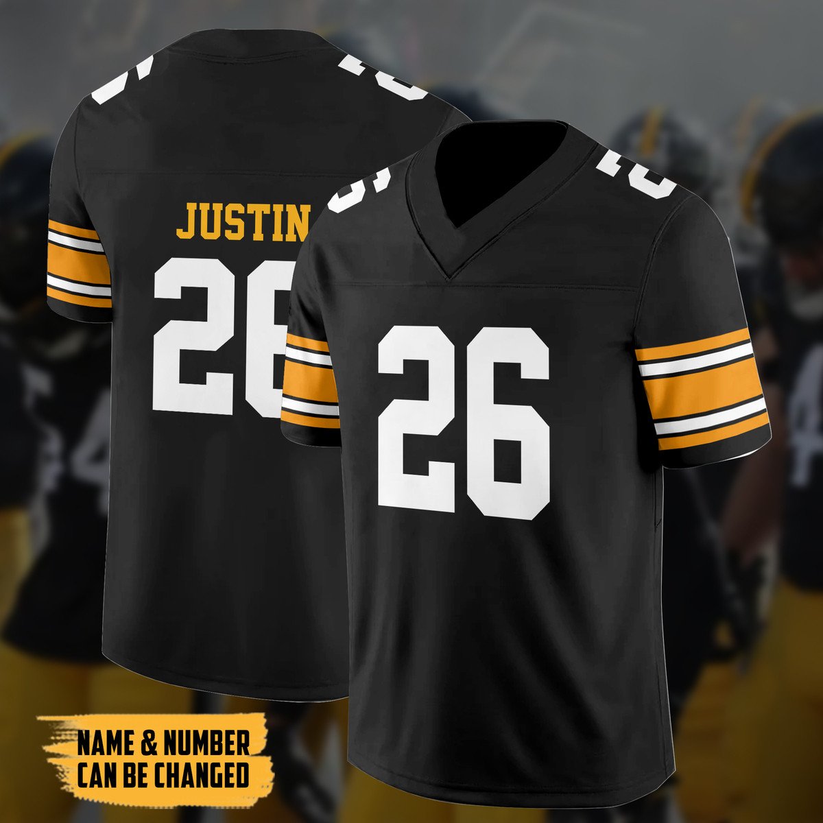 TOP NFL Pittsburgh Steelers Personalized Custom Football All Over Print Jersey 4
