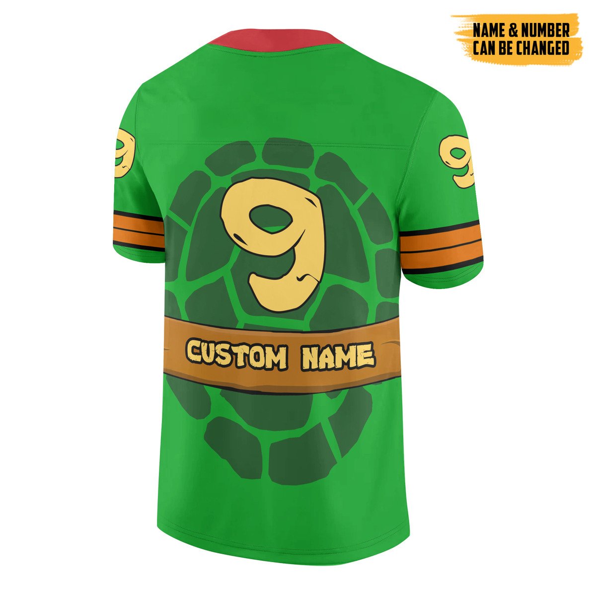 TOP Michelangelo TMNT 1987 Mike Mikey Personalized Custom Football All Over Print Jersey 11