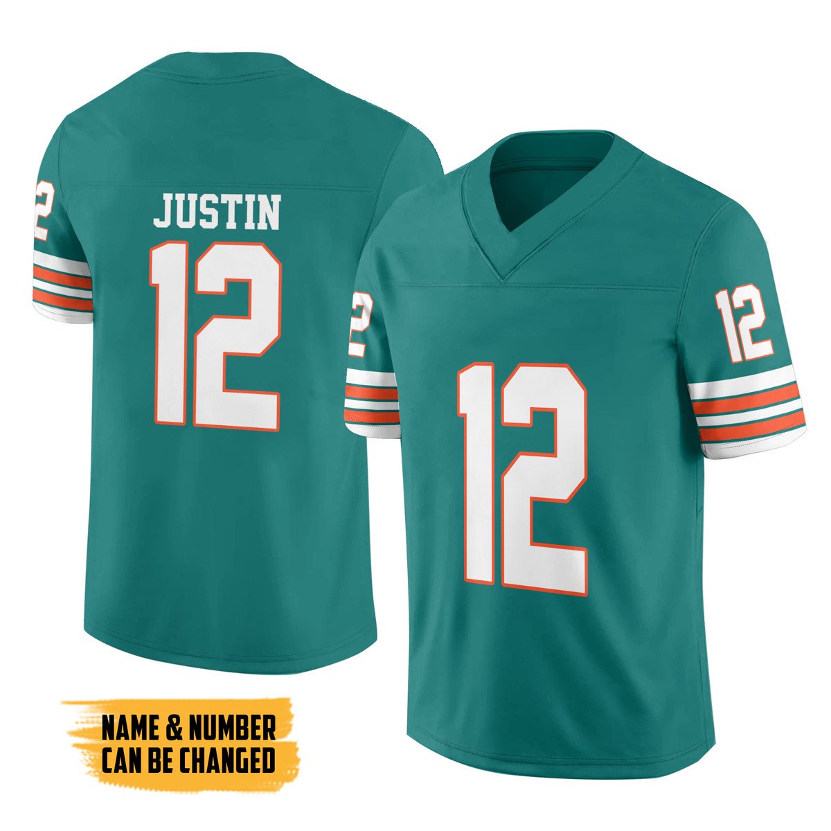 TOP Miami Dolph Personalized Custom Football All Over Print Jersey 3